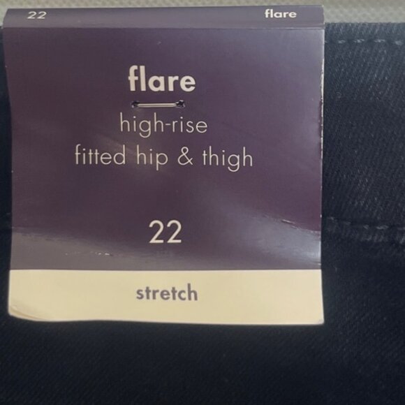 Ava & Viv Flare Jeans Womens Size 22 Black New High Rise Tummy Control Stretch - Picture 9 of 12